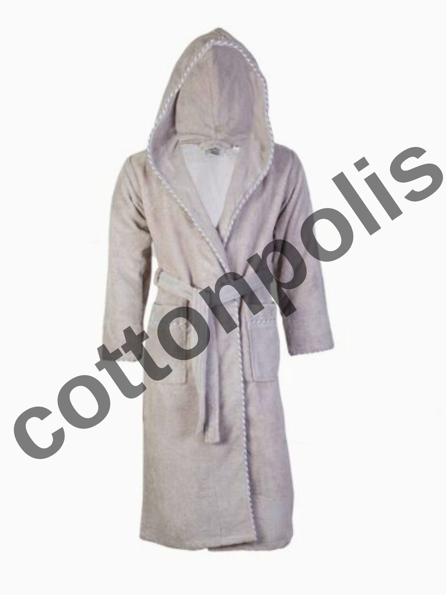 Wholesale Cheap Velvet Terry Cloth Robes with Hooded 100% Turkish Cotton Bathrobes by Cottonpolis