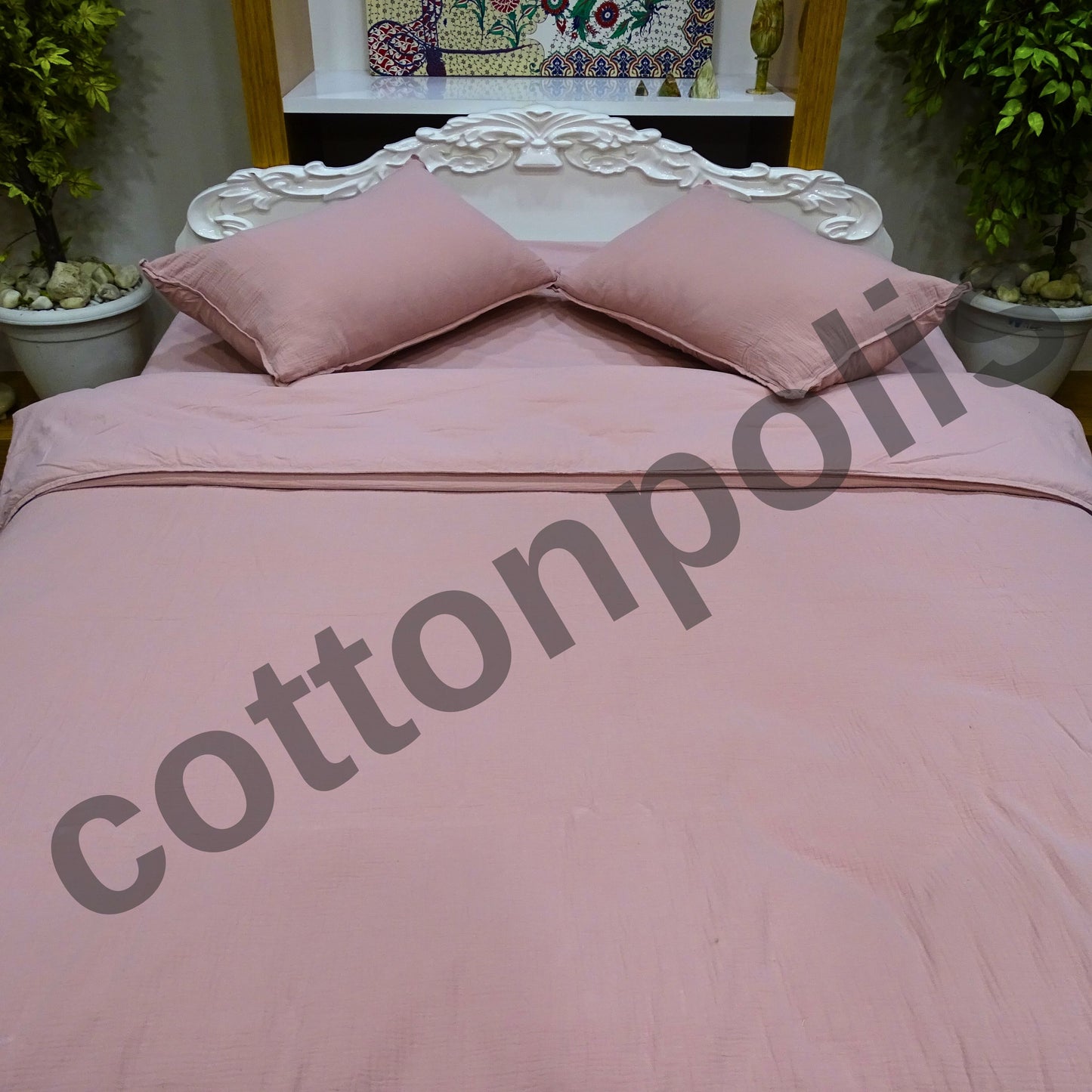 Wholesale Muslin Solid Color Duvet Cover and Sets, Organic 100% Turkish Cotton Bedding Sets by Cottonpolis