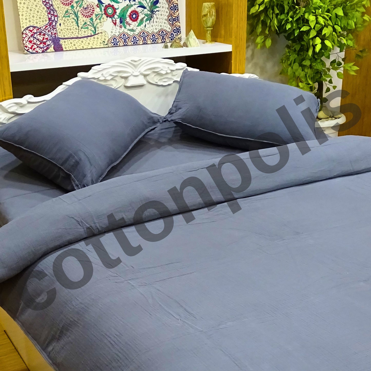 Wholesale Muslin Solid Color Duvet Cover and Sets, Organic 100% Turkish Cotton Bedding Sets by Cottonpolis