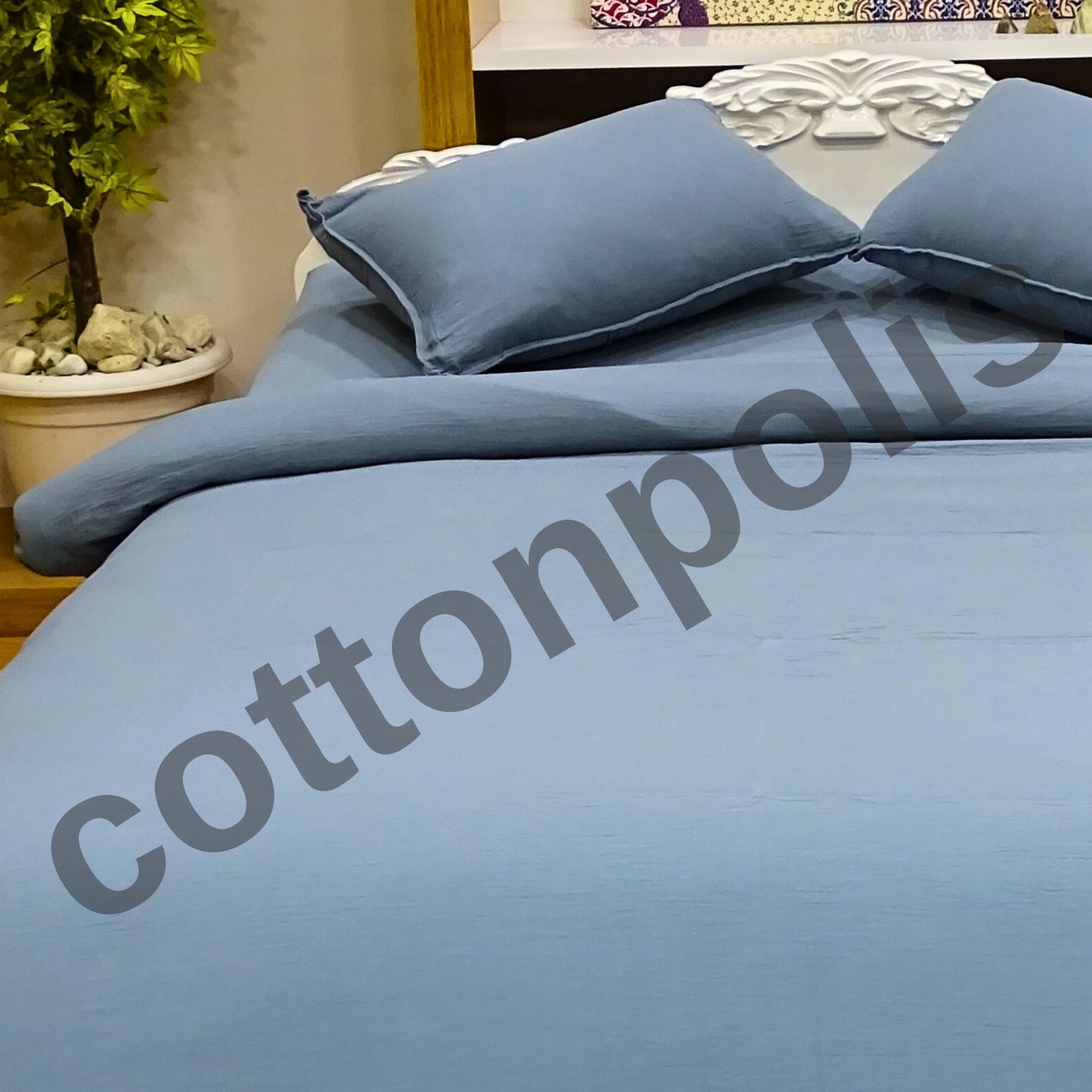 Wholesale Muslin Solid Color Duvet Cover and Sets, Organic 100% Turkish Cotton Bedding Sets by Cottonpolis