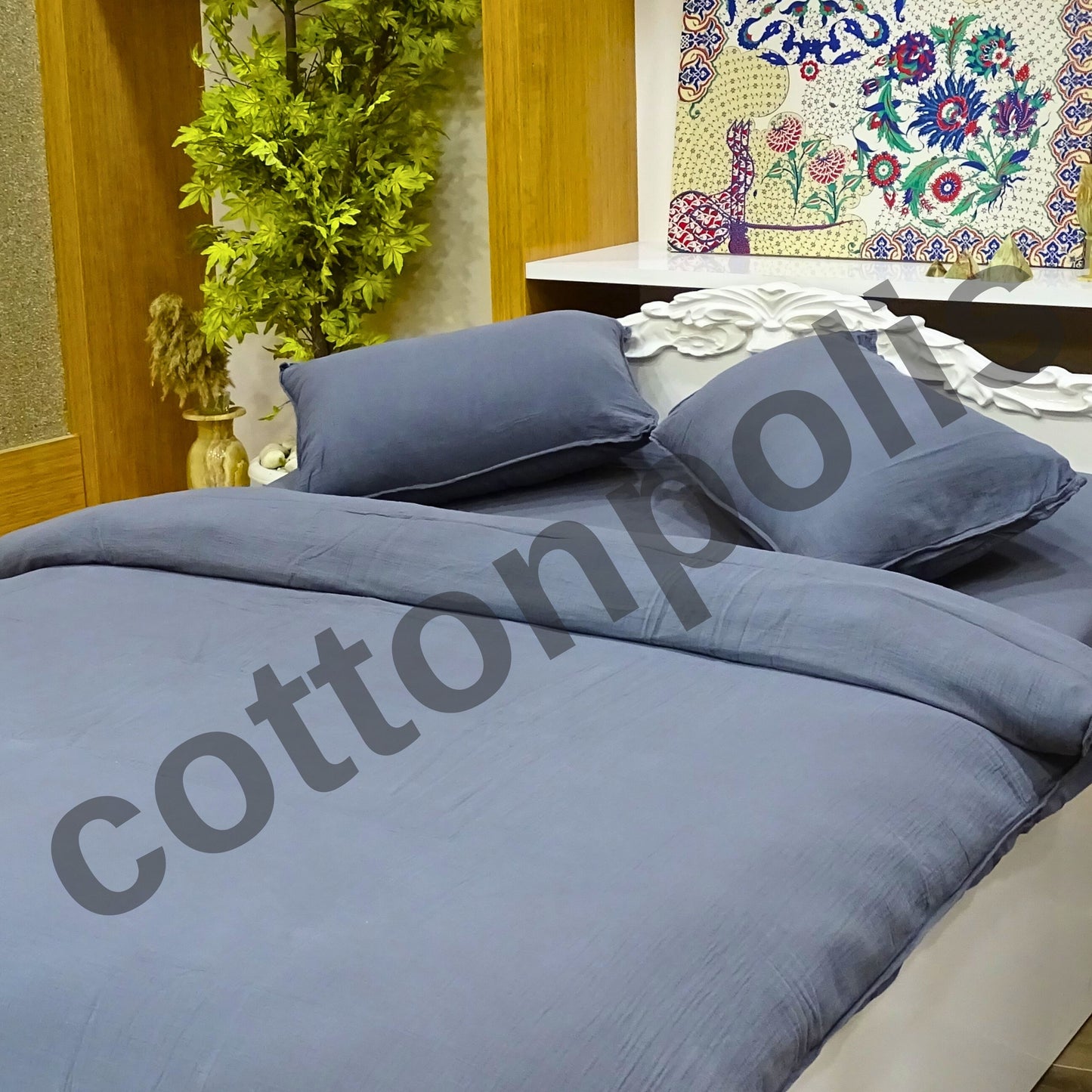 Wholesale Muslin Solid Color Duvet Cover and Sets, Organic 100% Turkish Cotton Bedding Sets by Cottonpolis