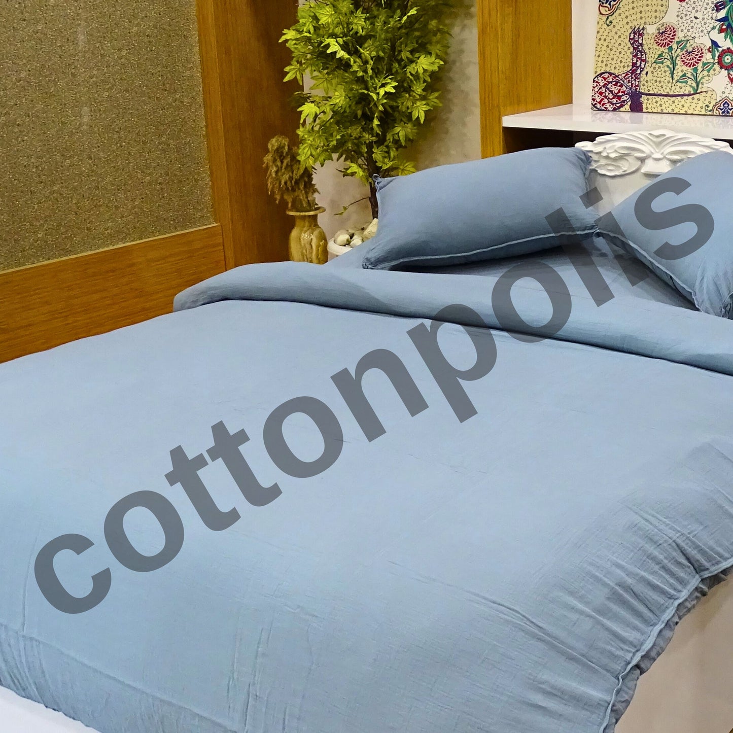 Wholesale Muslin Solid Color Duvet Cover and Sets, Organic 100% Turkish Cotton Bedding Sets by Cottonpolis