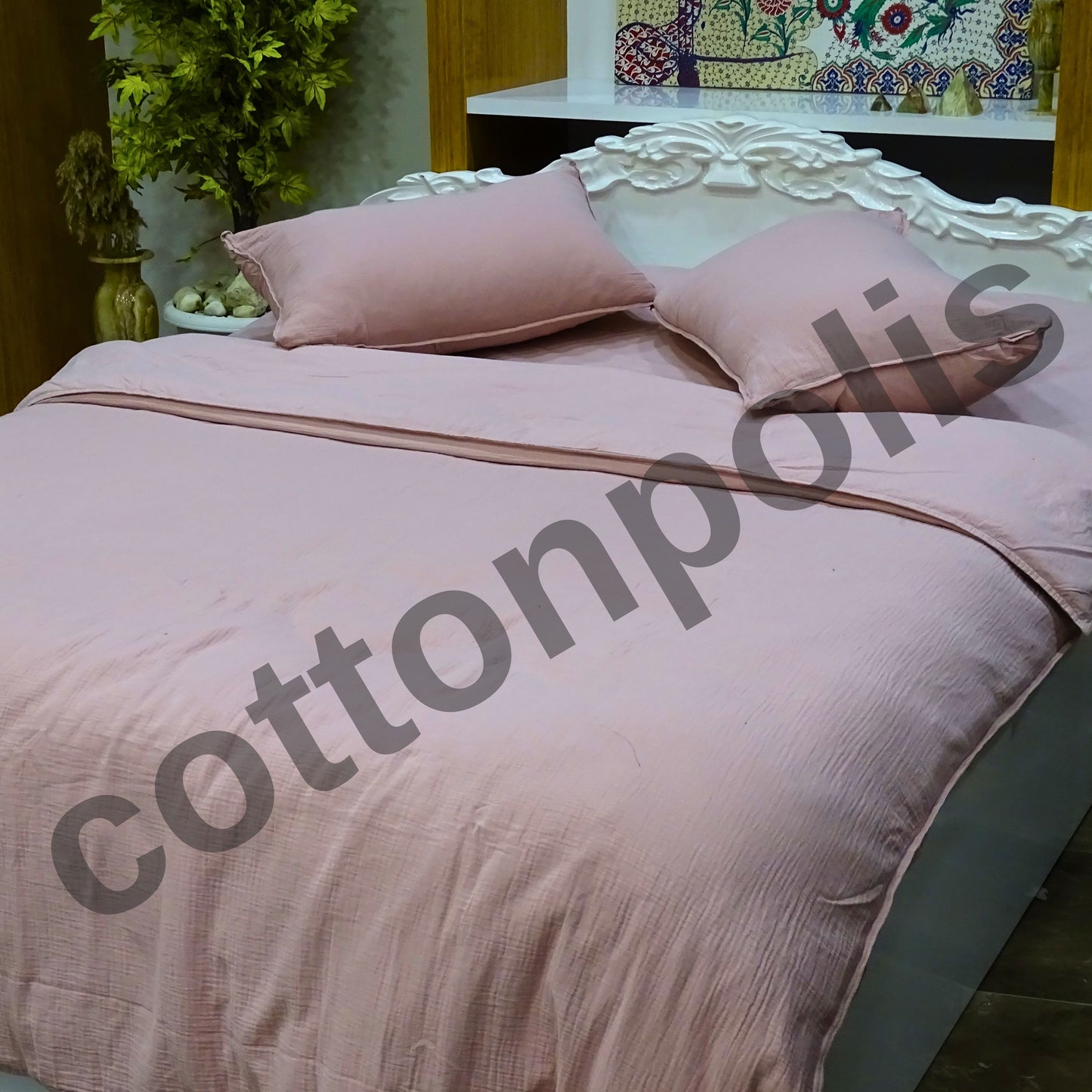 Wholesale Muslin Solid Color Duvet Cover and Sets, Organic 100% Turkish Cotton Bedding Sets by Cottonpolis