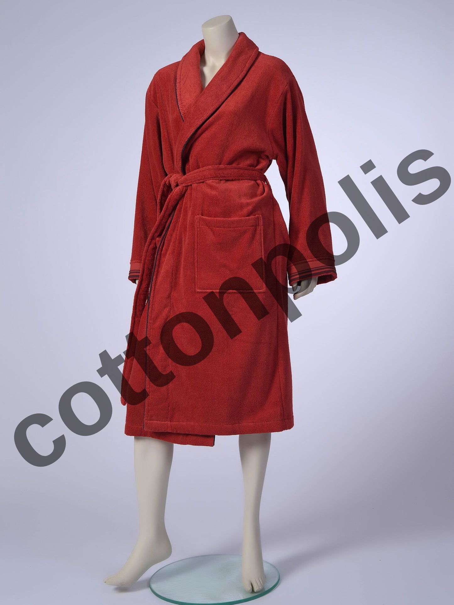 Wholesale Terry Cloth Robes Velvet Solid Color, Luxury Shawl Collar Bathrobes by Cottonpolis