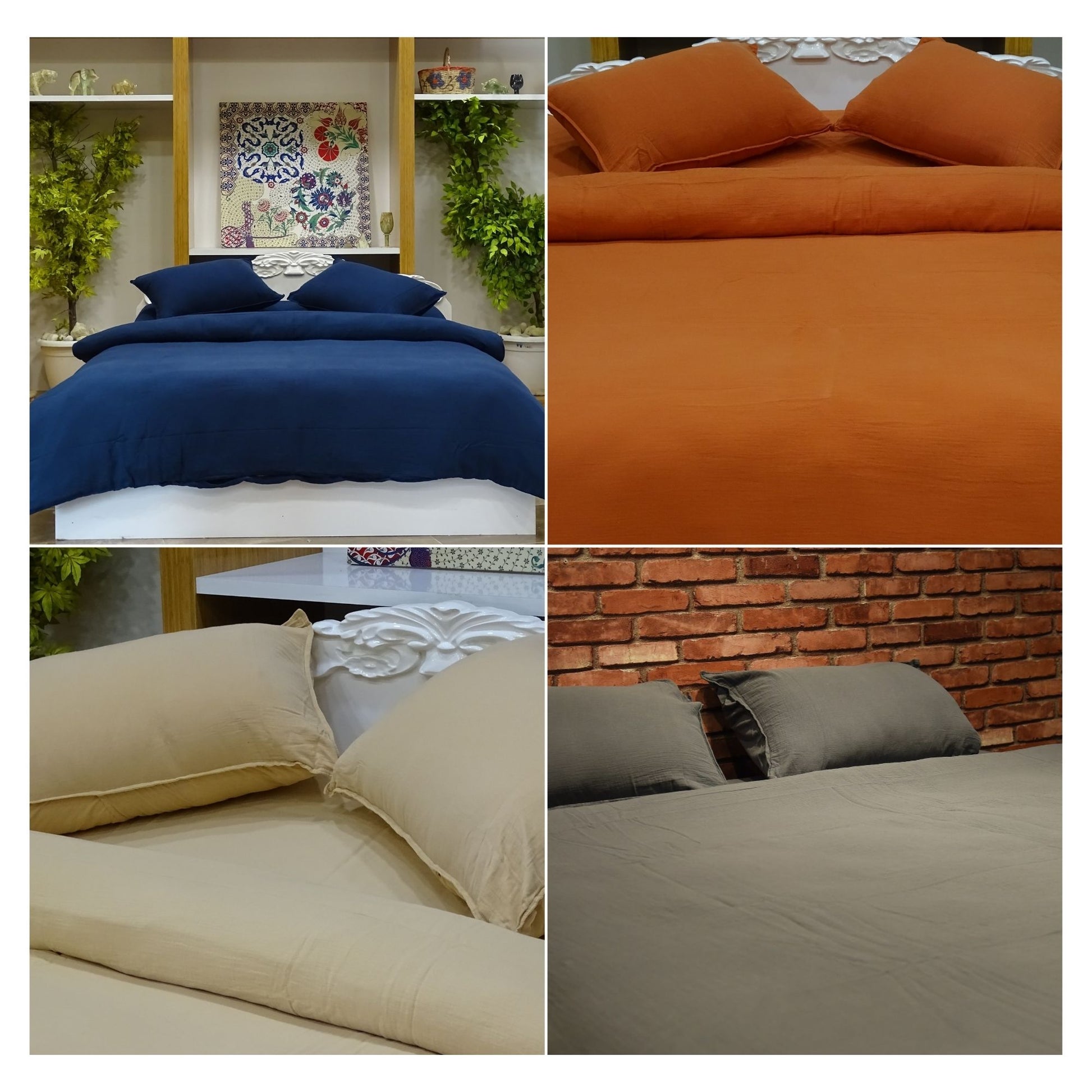 Wholesale Muslin Solid Color Duvet Cover and Sets, Organic 100% Turkish Cotton Bedding Sets by Cottonpolis