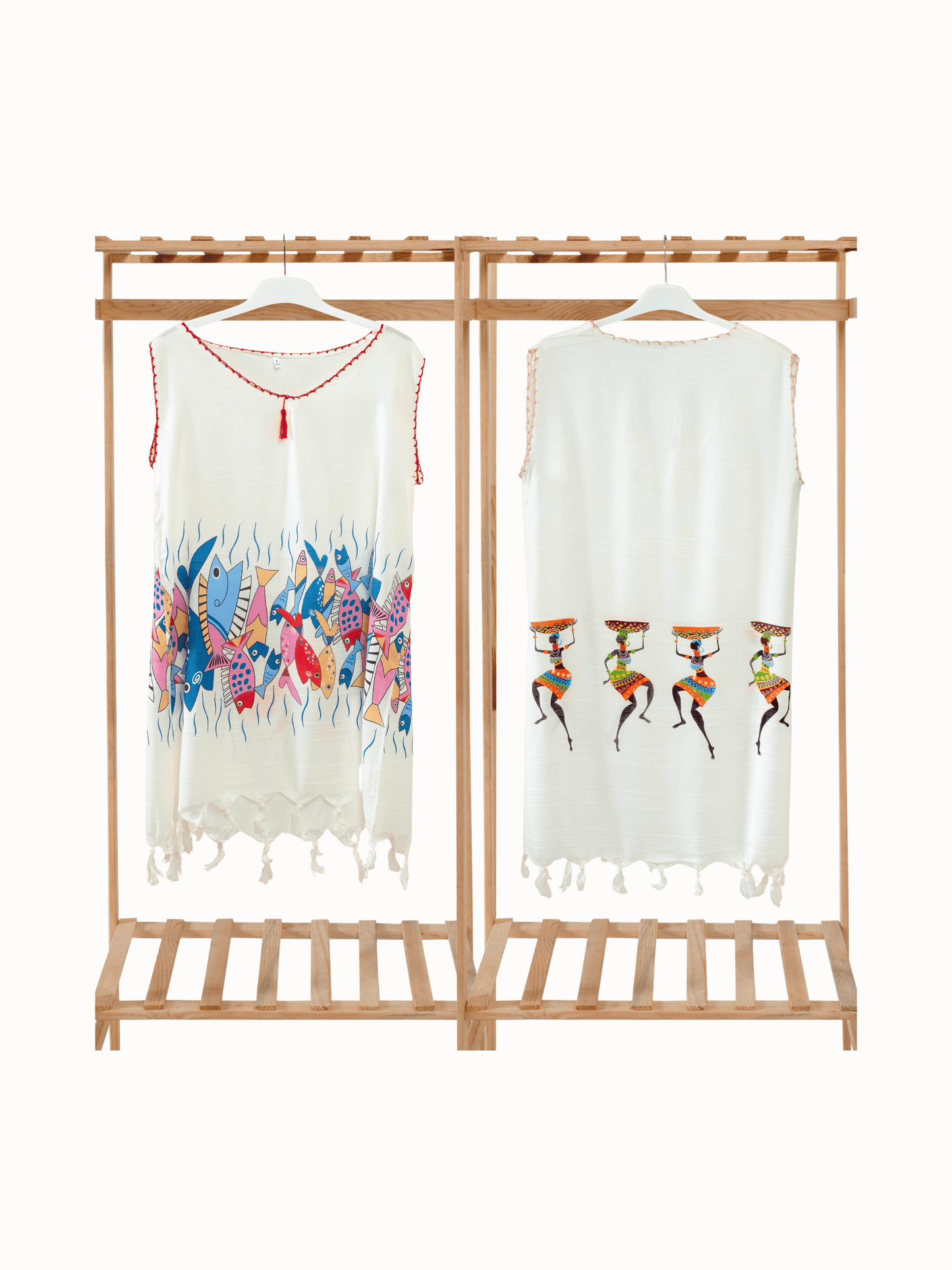 Wholesale Printed Bamboo Muslin Beach Dress and Pareo with Lace Wide Range of Patterns Available by Cottonpolis