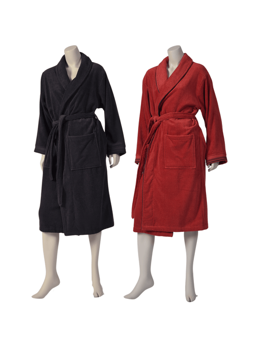 Wholesale Terry Cloth Robes Velvet Solid Color, Luxury Shawl Collar Bathrobes by Cottonpolis