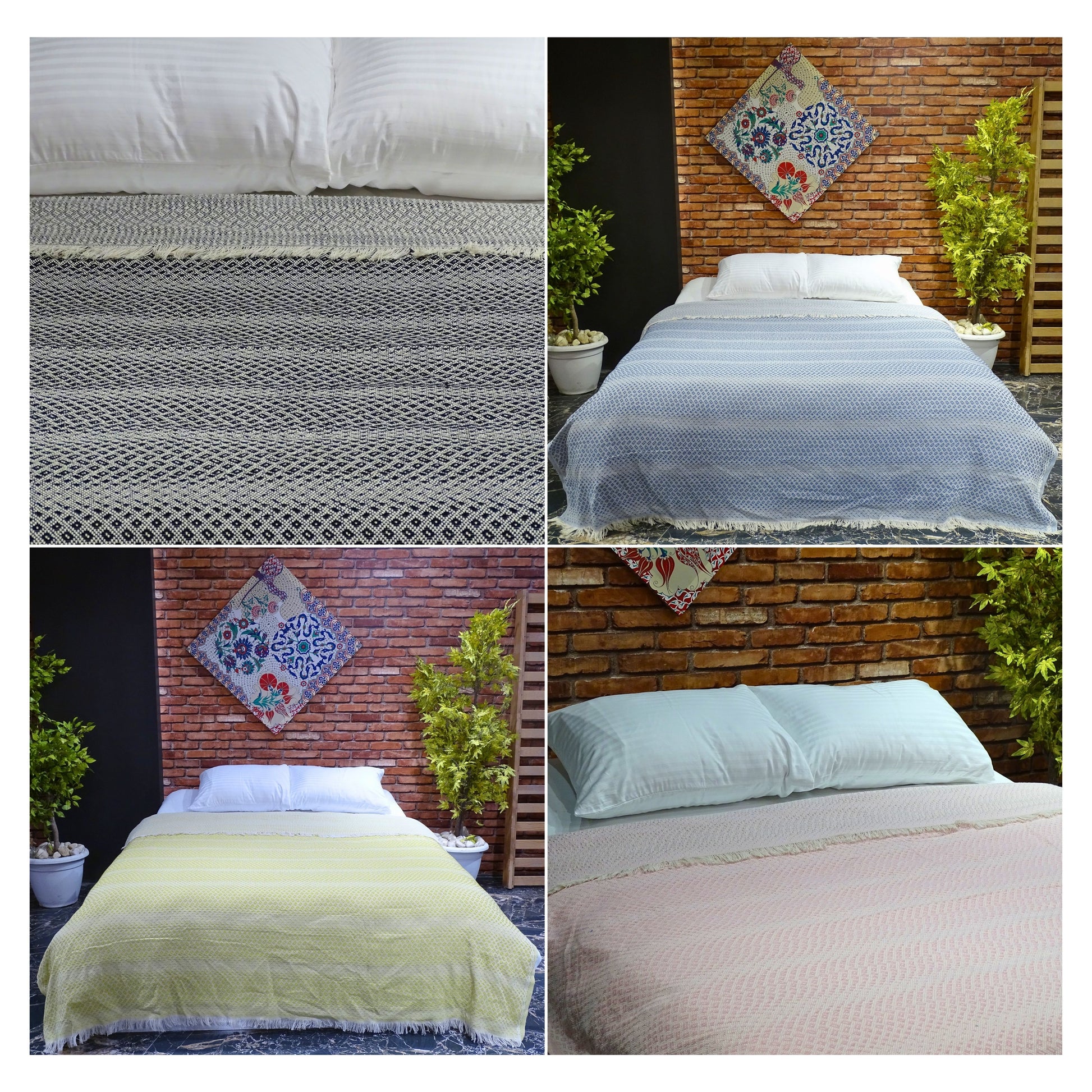 Wholesale Turkish Blankets Zigzag-M3 Bedspreads 100% Cotton by Cottonpolis