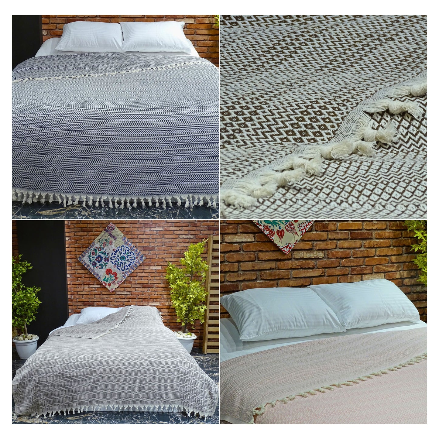 Wholesale Turkish Blankets Zigzag-M2 Bedspreads 100% Cotton by Cottonpolis