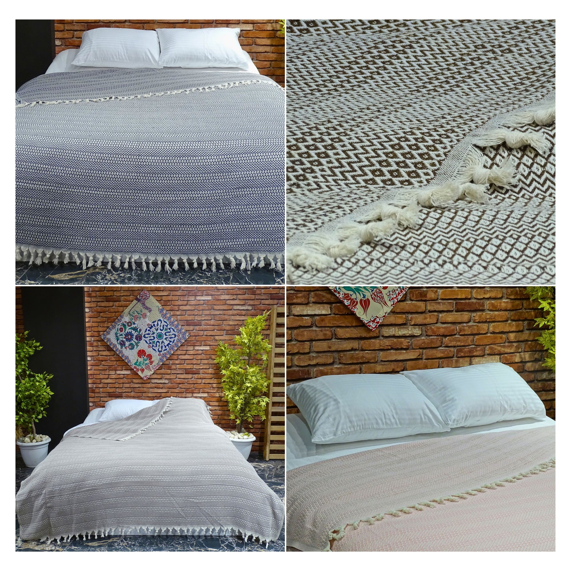 Wholesale Turkish Blankets Zigzag-M2 Bedspreads 100% Cotton by Cottonpolis