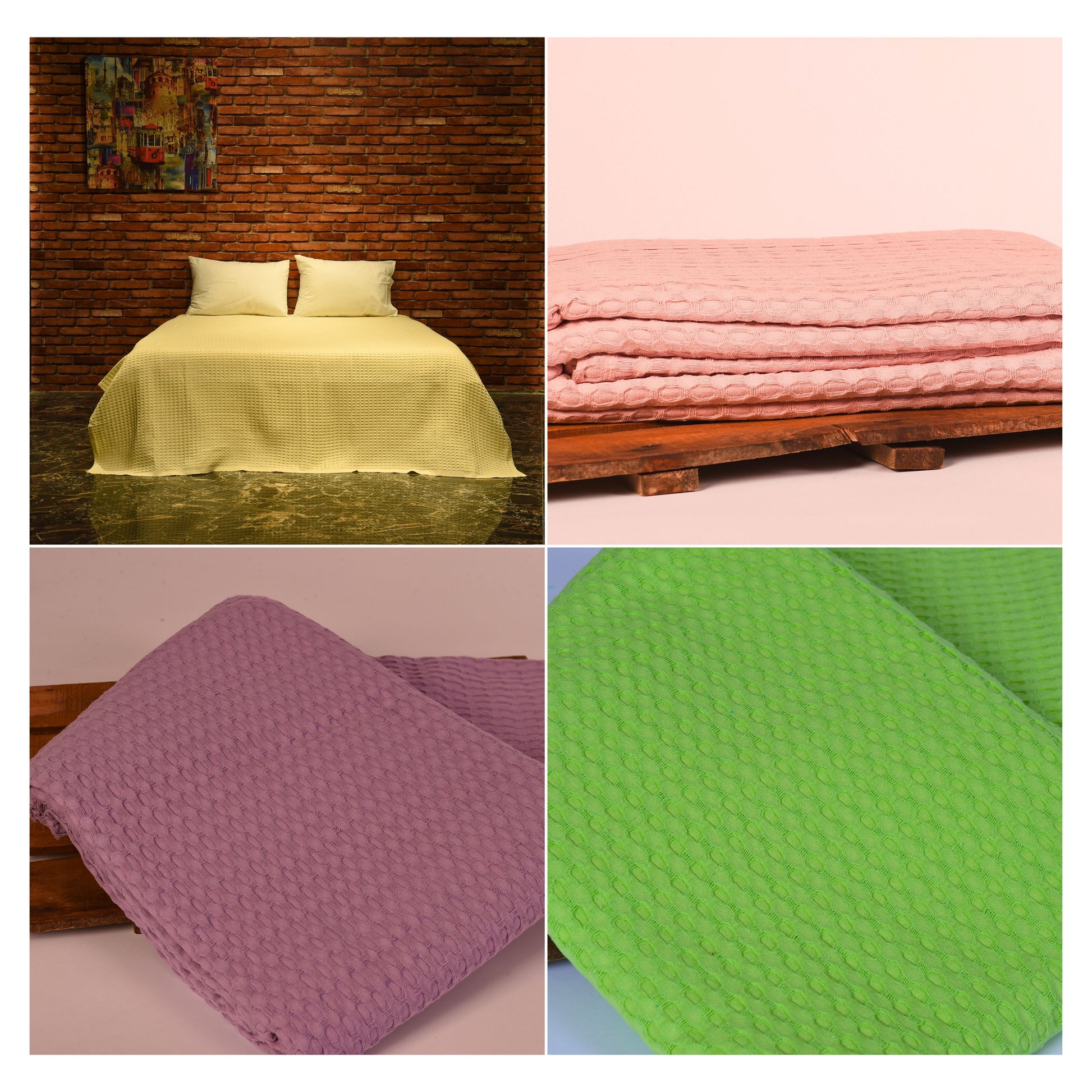 Wholesale Waffle Blankets, 100% Turkish Cotton Waffle Weave Throw Blankets by Cottonpolis