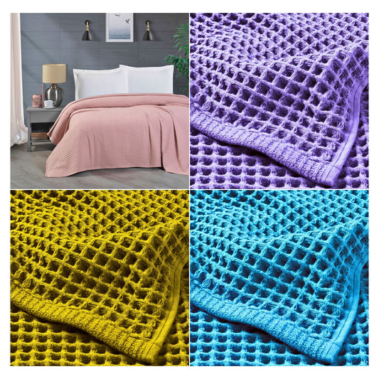 Wholesale Waffle Blankets Honeycomb Weave 100% Turkish Cotton Throw Blankets by Cottonpolis