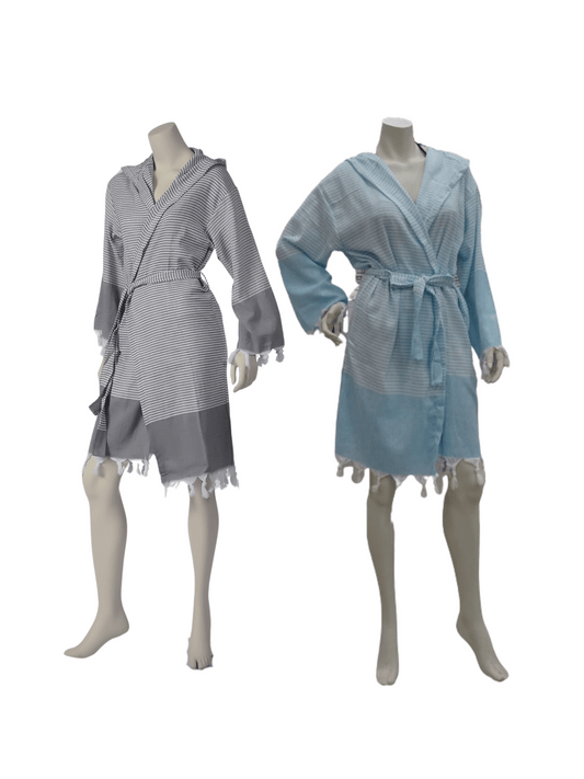 Wholesale Cheap Turkish Robe Peshtemal with Hooded 100% Cotton Beachwear by Cottonopolis