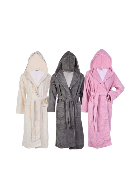 Wholesale Cheap Velvet Terry Cloth Robes with Hooded 100% Turkish Cotton Bathrobes by Cottonpolis