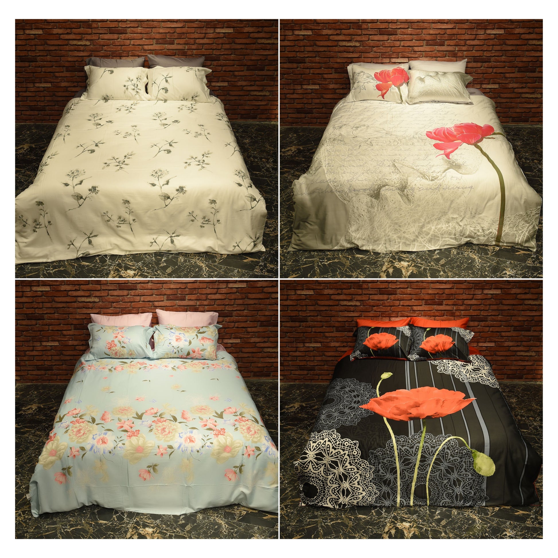 Wholesale Flowering Patterned Duvet Cover and Sets Premium Series, 100% Turkish Cotton Bedding Sets by Cottonpolis