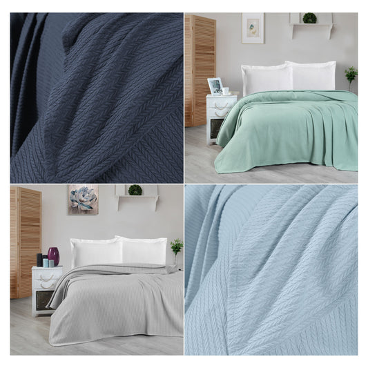Wholesale Turkish Blankets Knitted Bedspreads 100% Cotton by Cottonpolis