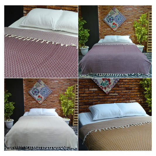 Wholesale Turkish Blankets Zigzag-M1 Bedspreads 100% Cotton by Cottonpolis
