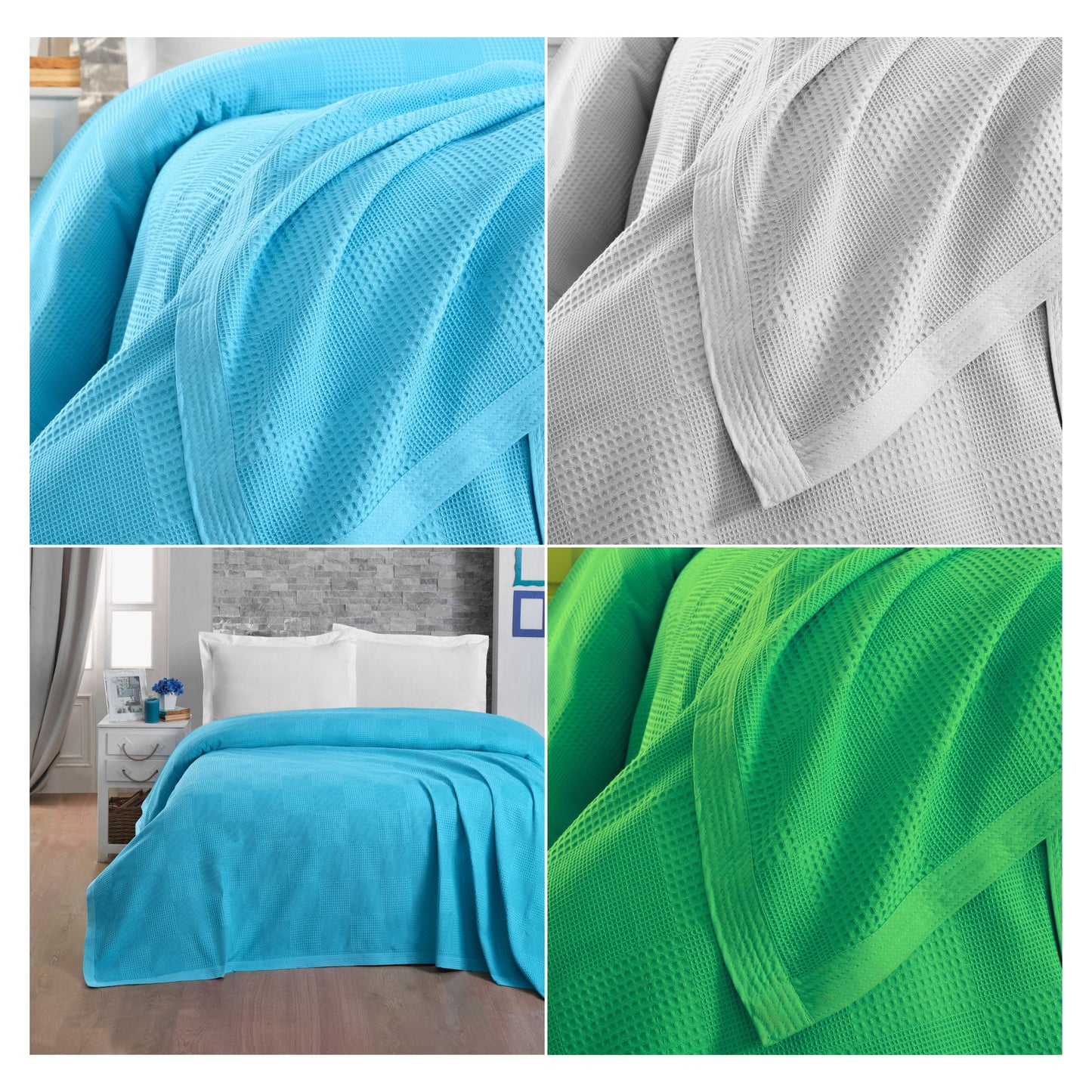 Wholesale Waffle Blanket Pique, 100% Turkish Cotton Waffle Weave Throw Blankets by Cottonpolis