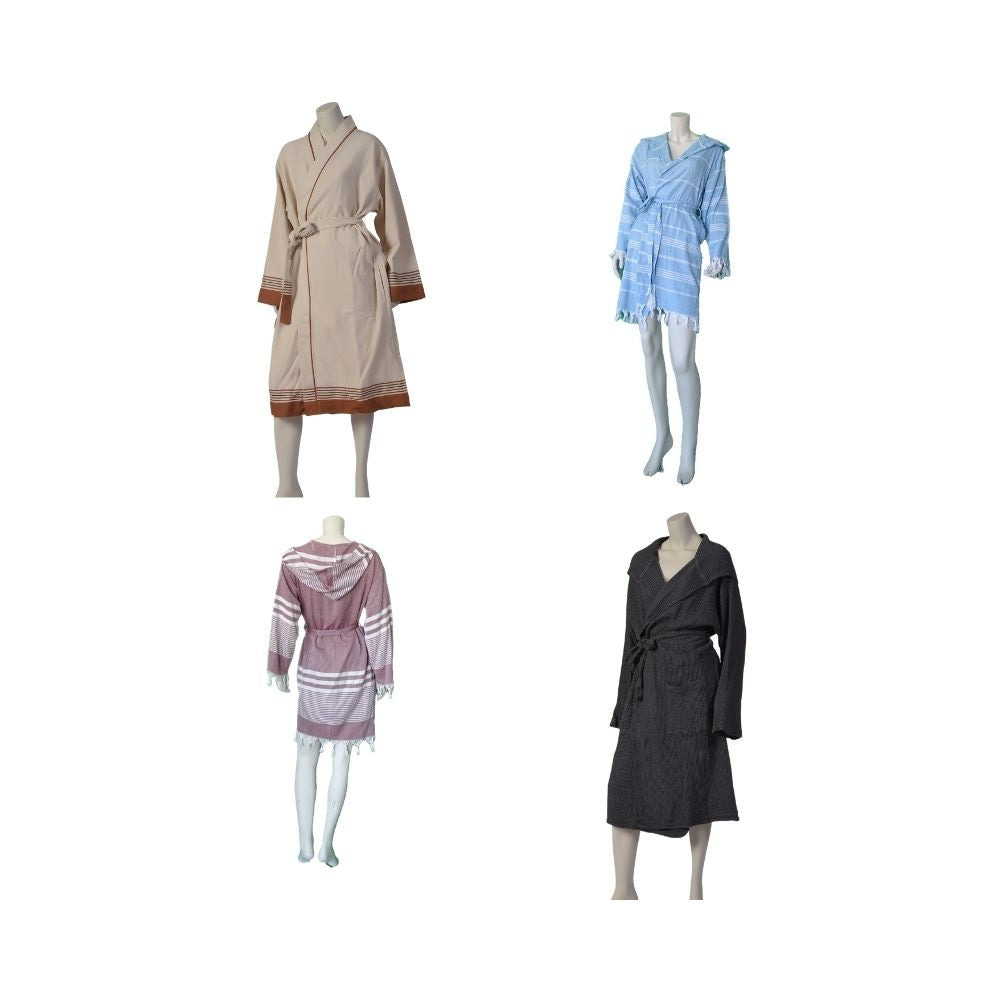 Enhance your spa's ambiance and provide ultimate comfort for your clients with Cottonpolis' bulk spa bathrobes and Turkish robes. As a leading Turkish textile manufacturer, we offer a diverse collection of high-quality robes crafted from premium Turkish cotton, soft bamboo, and absorbent waffle weaves. Our robes are perfect for creating a luxurious and relaxing spa experience.
