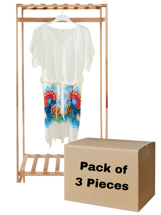 Bulk Beachwear Printed Authentic Pattern Pack of 3 Bamboo & Cotton Pareo by Cottonpolis-1