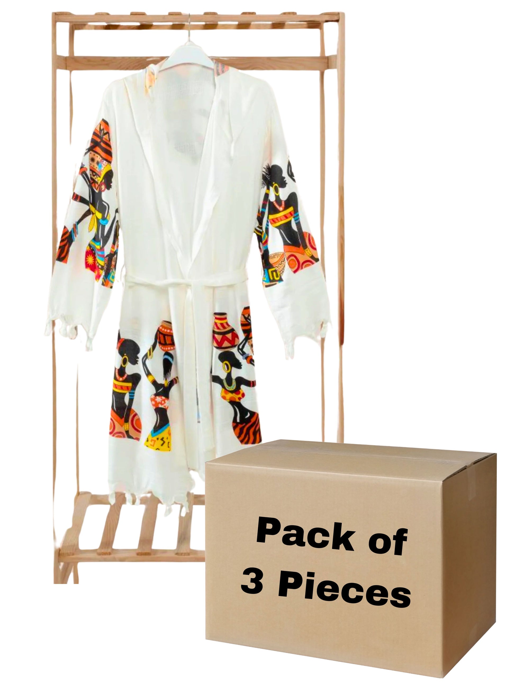 Bulk Printed Muslin Robe Women Carrying Trays Pack of 3 by Cottonpolis-1