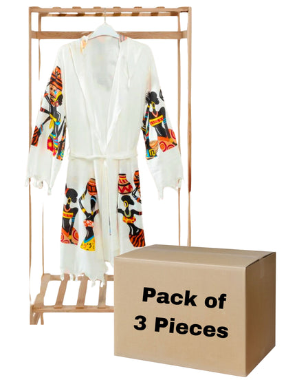 Bulk Printed Muslin Robe Women Carrying Trays Pack of 3 by Cottonpolis-1