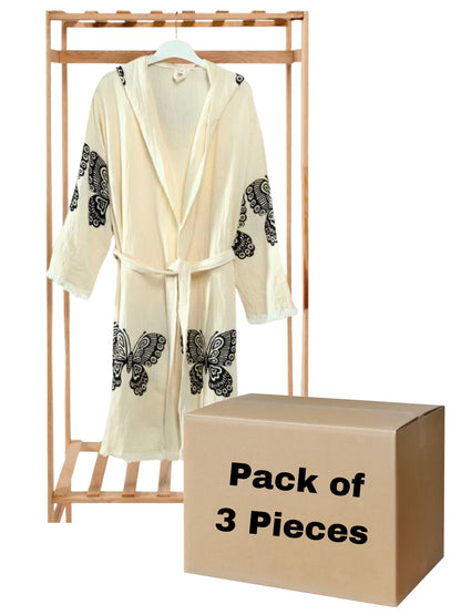 Bulk Tie Dye Muslin Robe with Hooded Butterfly Pack of 3 by Cottonpolis-1