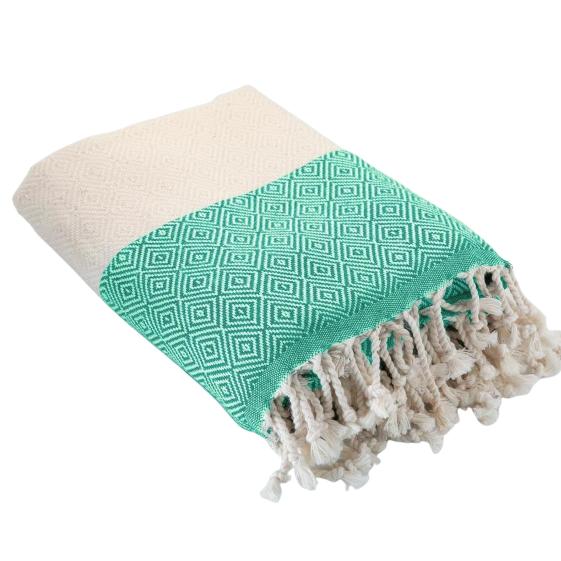 Diamond Turkish Towels Peshtemal, Bulk Pack of 10, Green-2