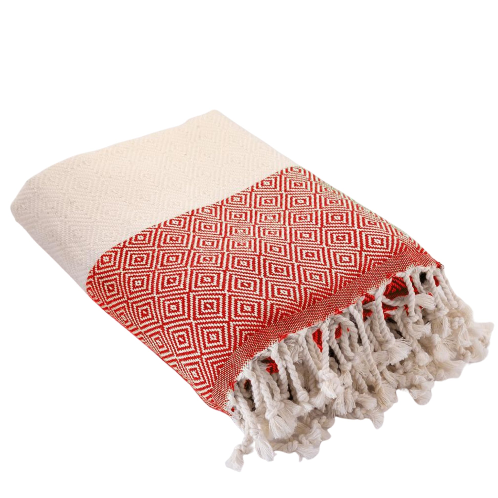 Diamond Turkish Towels Peshtemal, Bulk Pack of 10, Red-2