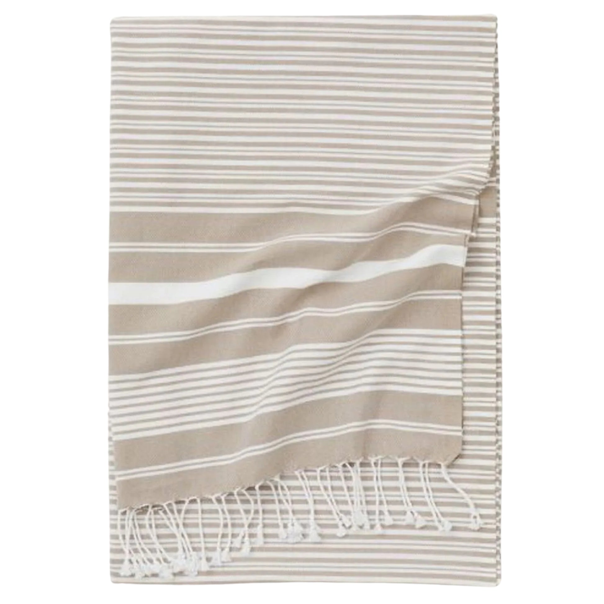 Maryon Striped Turkish Beach Towels, Bulk Pack of 10, Beige-2