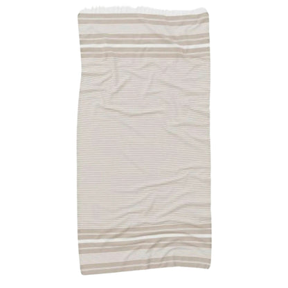 Maryon Striped Turkish Beach Towels, Bulk Pack of 10, Beige-3