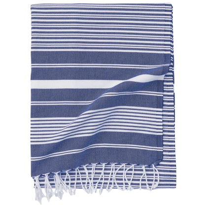 Maryon Striped Turkish Beach Towels, Bulk Pack of 10, Blue