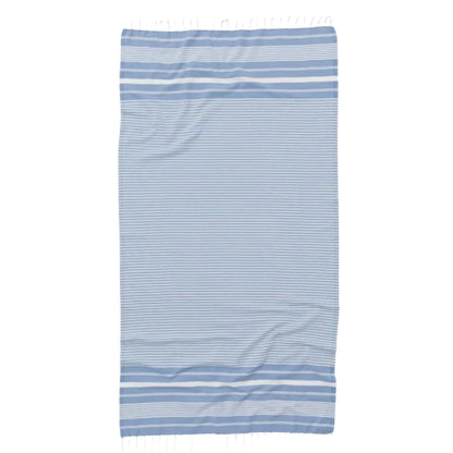 Maryon Striped Turkish Beach Towels, Bulk Pack of 10, Light Blue-3