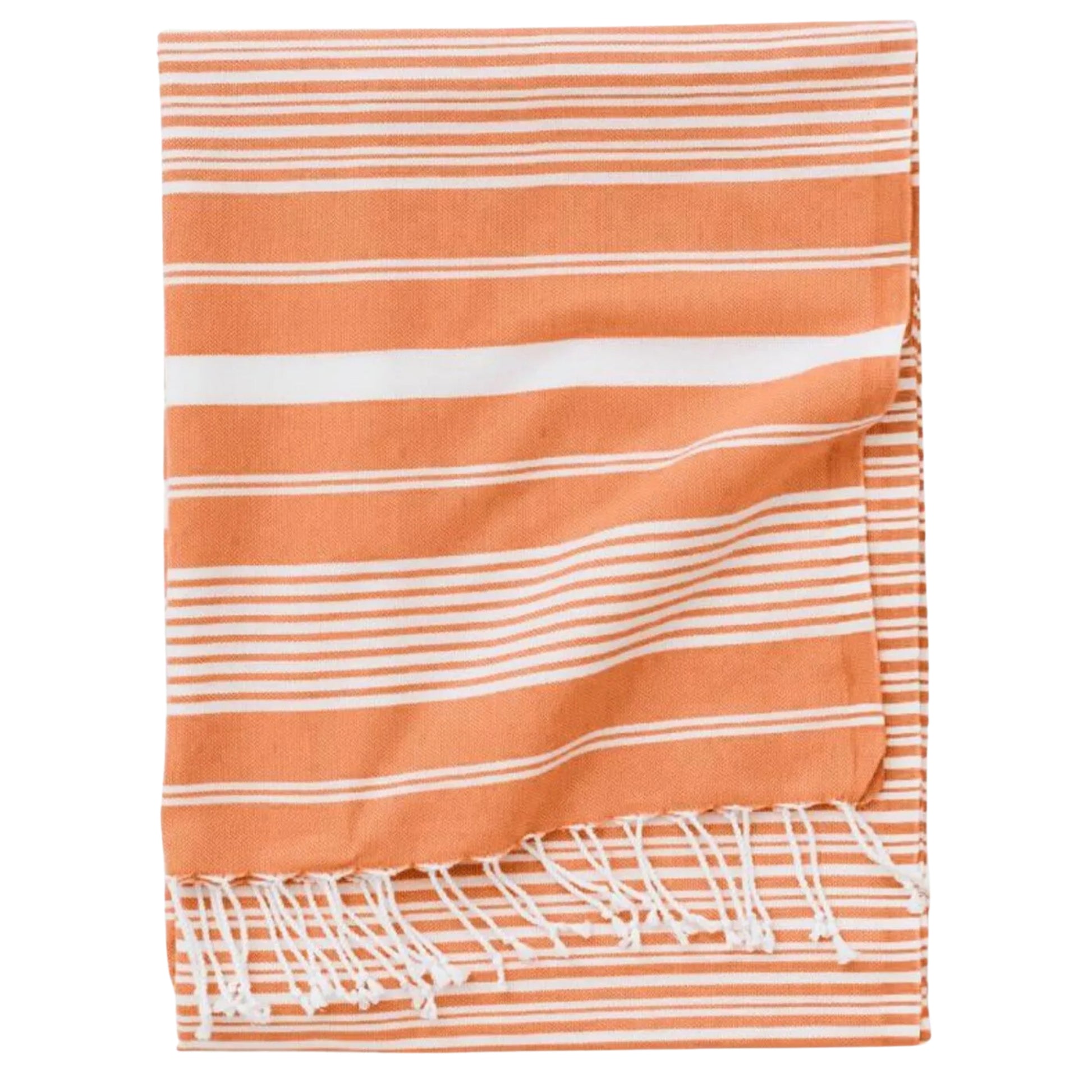 Maryon Striped Turkish Beach Towels, Bulk Pack of 10, Orange-2