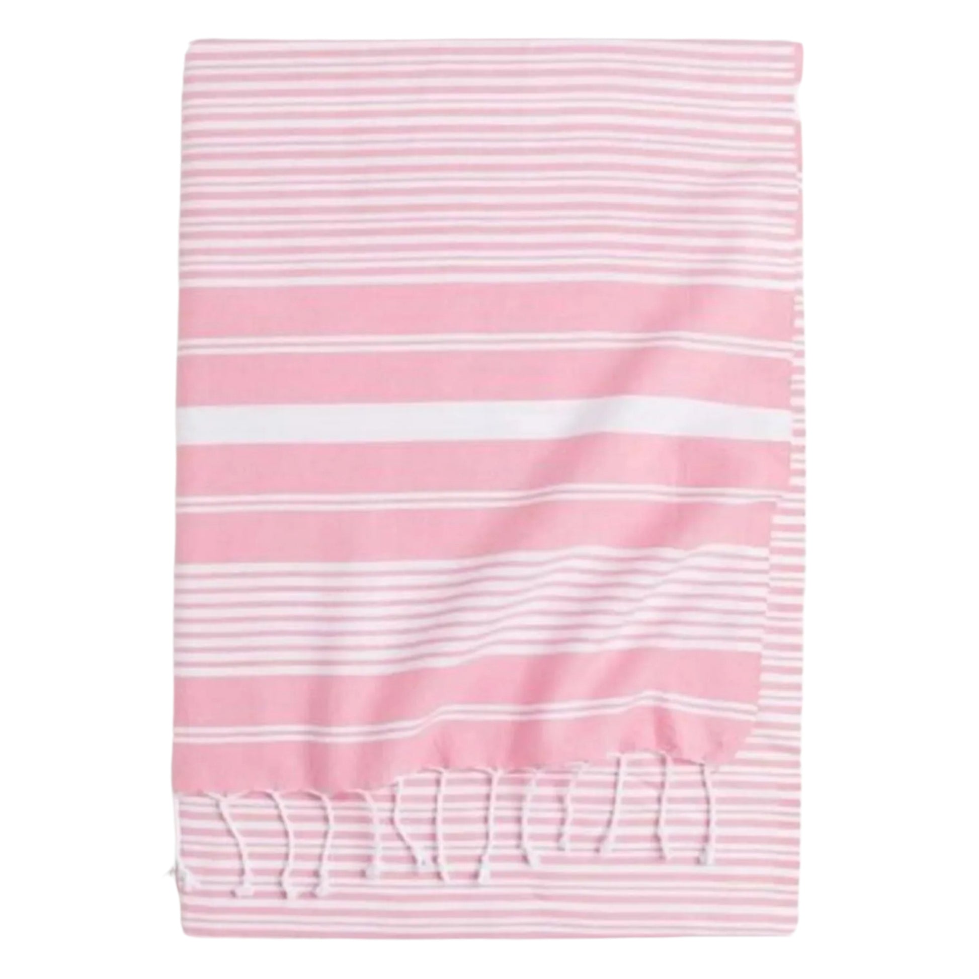 Maryon Striped Turkish Beach Towels, Bulk Pack of 10, Pink-2