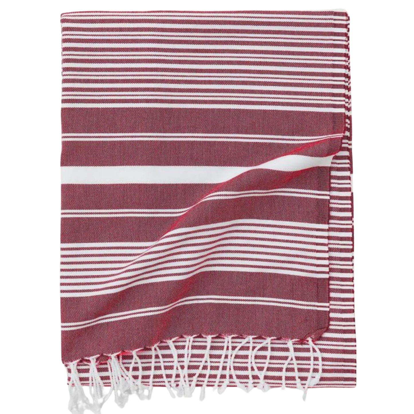 Maryon Striped Turkish Beach Towels, Bulk Pack of 10, Red-2