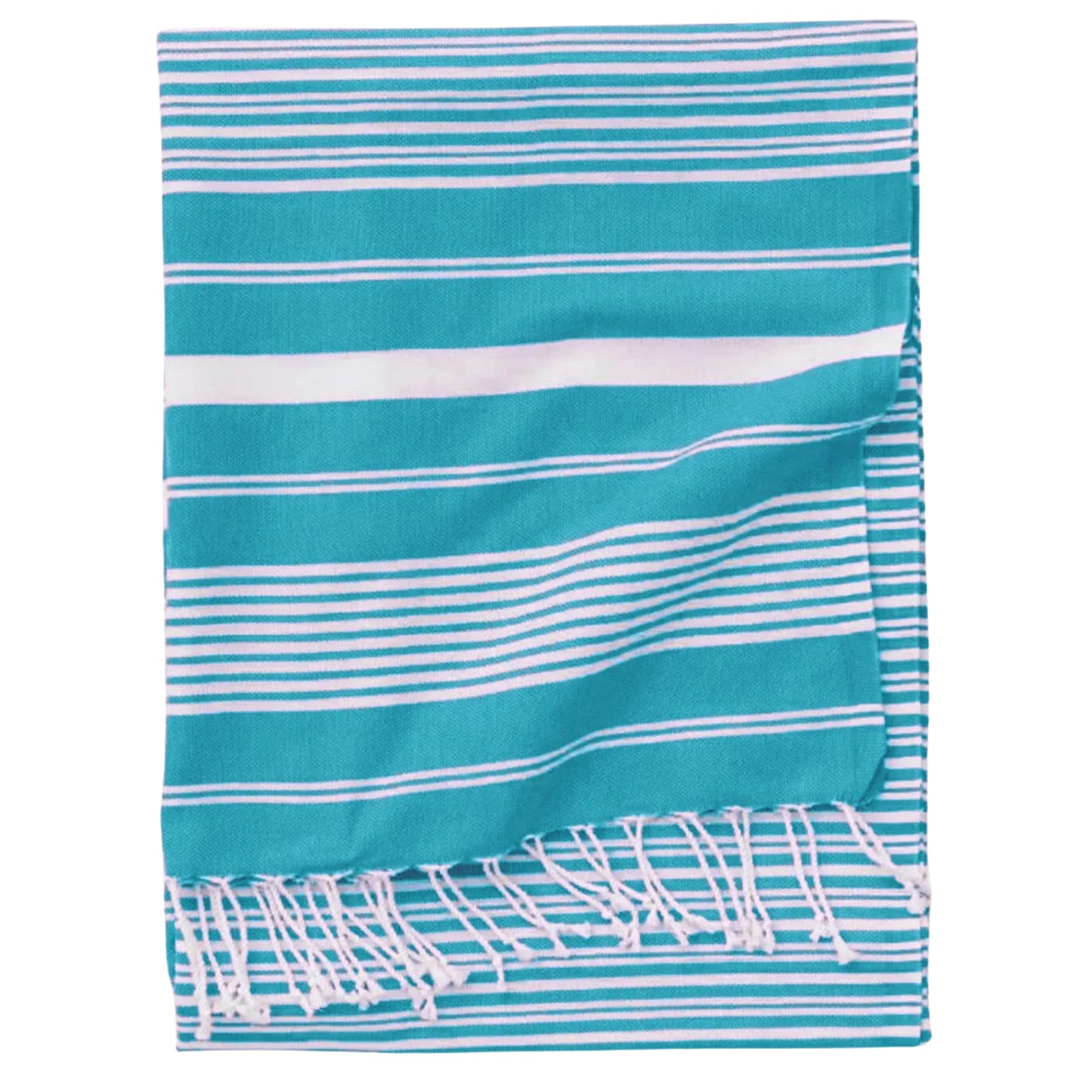 Maryon Striped Turkish Beach Towels, Bulk Pack of 10, Turquoise Green-2