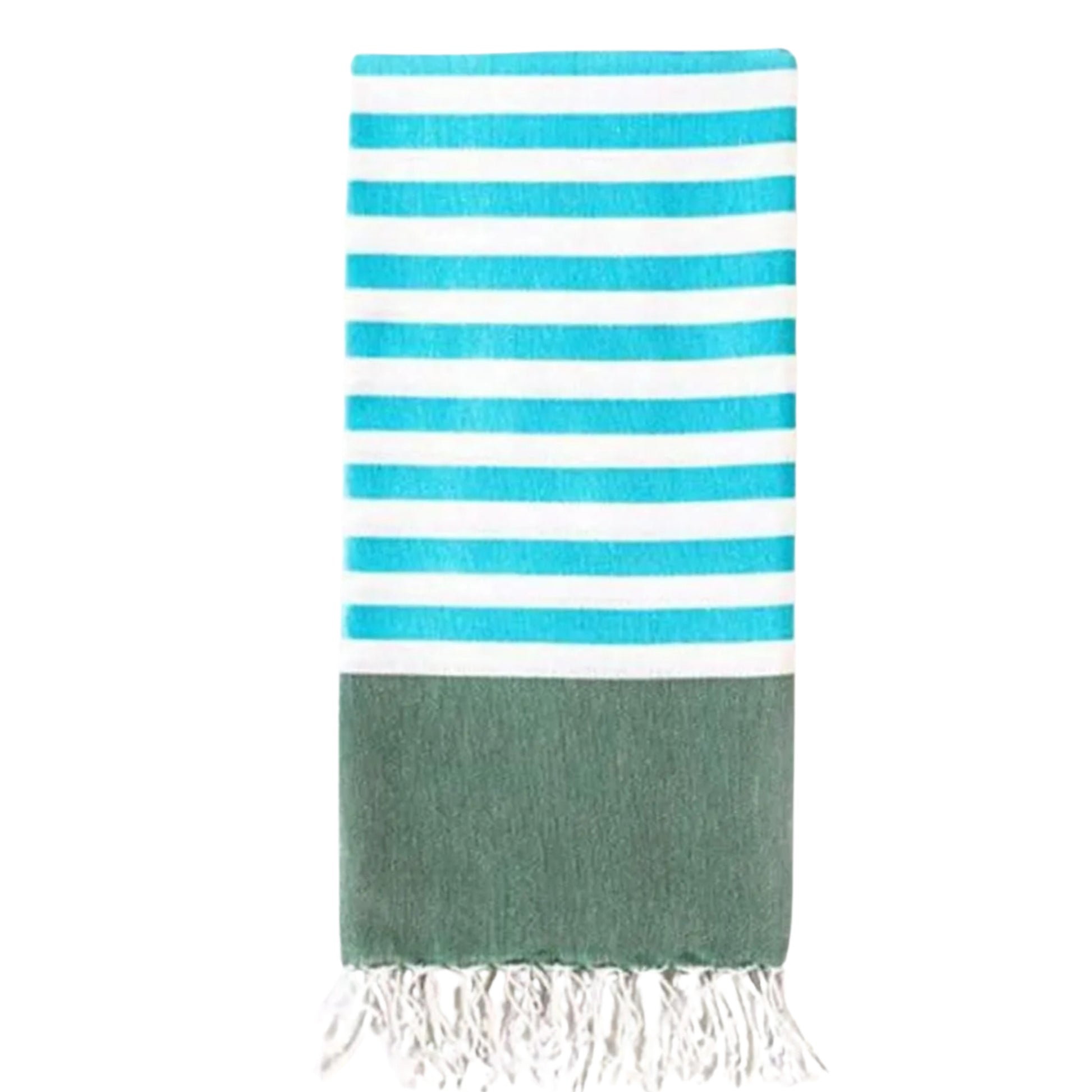 Miya Turkish Beach Towels, Bulk Pack of 10, Green-Turquoise-2