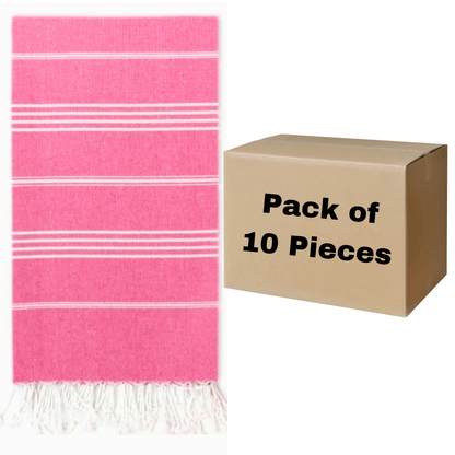 Sultan Turkish Beach Towels, Bulk Pack of 10, Pink-1