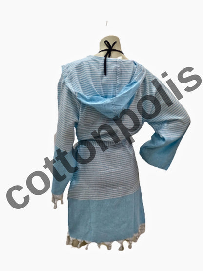 Wholesale Cheap Turkish Robe Peshtemal with Hooded 100% Cotton Beachwear by Cottonopolis