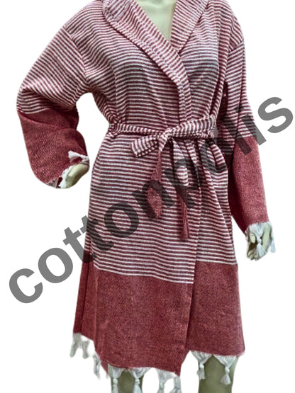 Wholesale Cheap Turkish Robe Peshtemal with Hooded 100% Cotton Beachwear by Cottonopolis