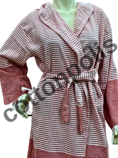 Wholesale Cheap Turkish Robe Peshtemal with Hooded 100% Cotton Beachwear by Cottonopolis