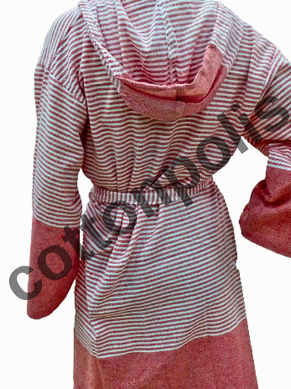 Wholesale Cheap Turkish Robe Peshtemal with Hooded 100% Cotton Beachwear by Cottonopolis