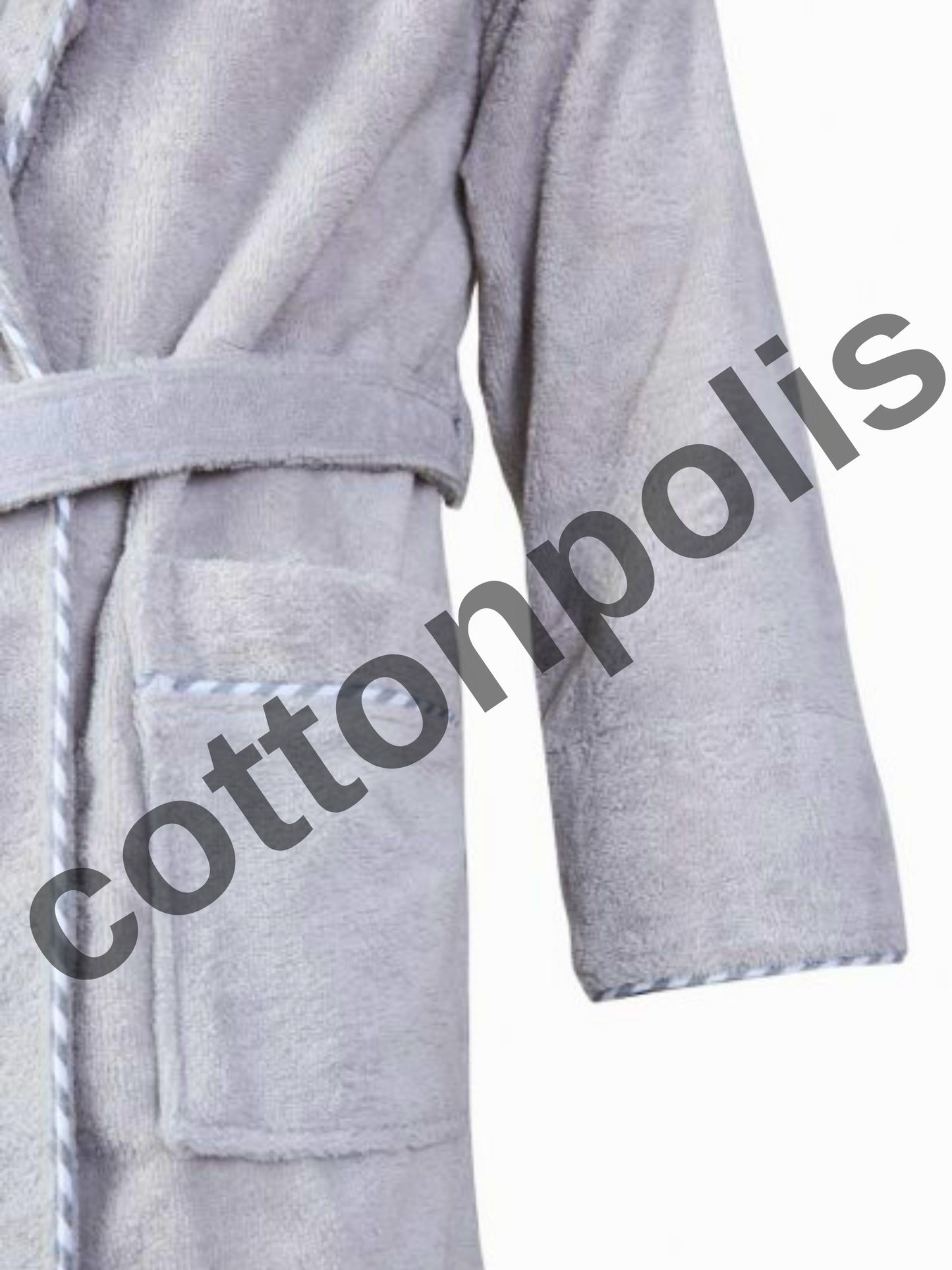 Wholesale Cheap Velvet Terry Cloth Robes with Hooded 100% Turkish Cotton Bathrobes by Cottonpolis