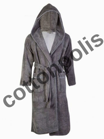 Wholesale Cheap Velvet Terry Cloth Robes with Hooded 100% Turkish Cotton Bathrobes by Cottonpolis