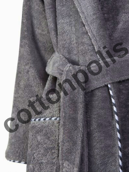 Wholesale Cheap Velvet Terry Cloth Robes with Hooded 100% Turkish Cotton Bathrobes by Cottonpolis