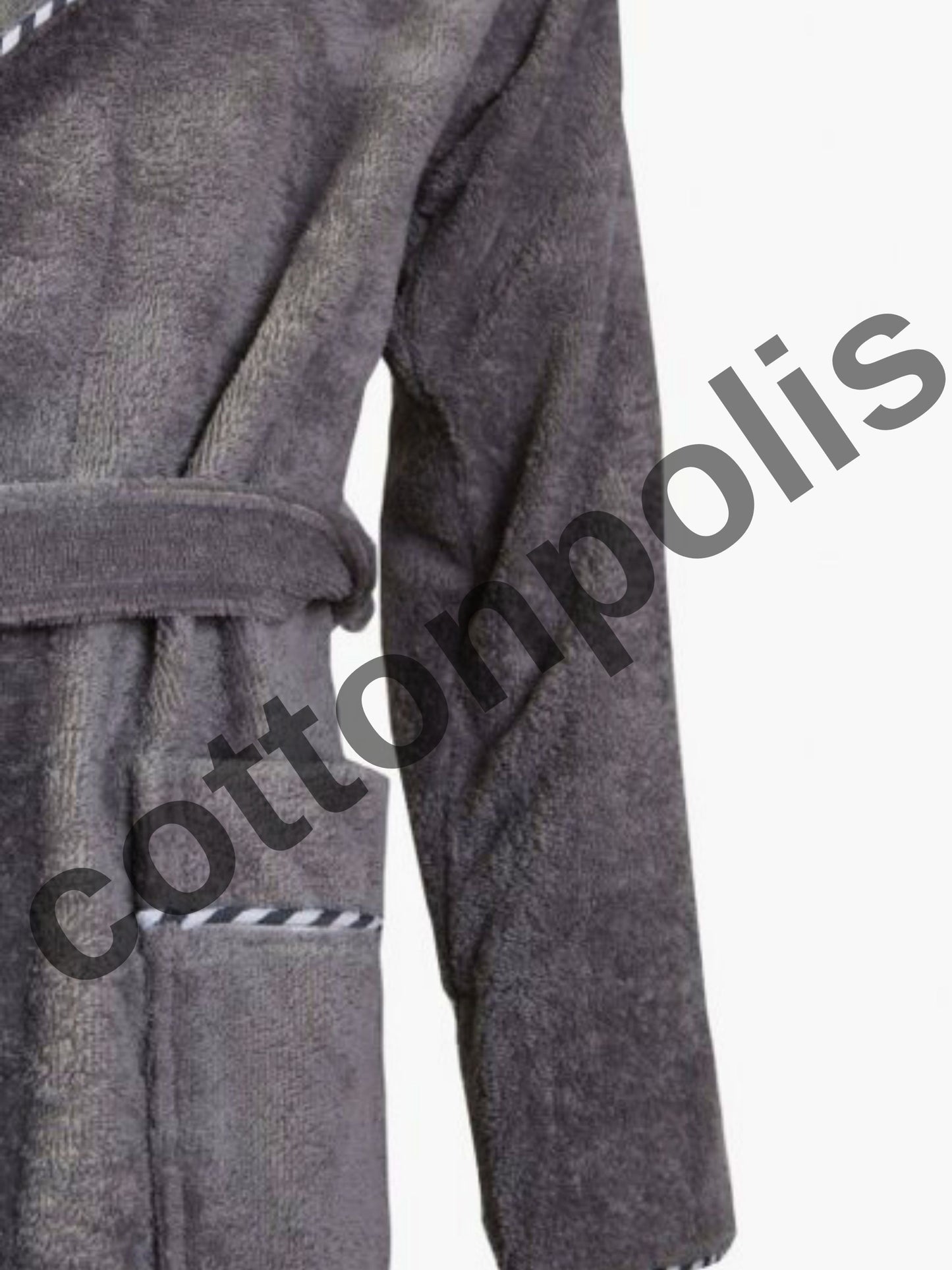 Wholesale Cheap Velvet Terry Cloth Robes with Hooded 100% Turkish Cotton Bathrobes by Cottonpolis