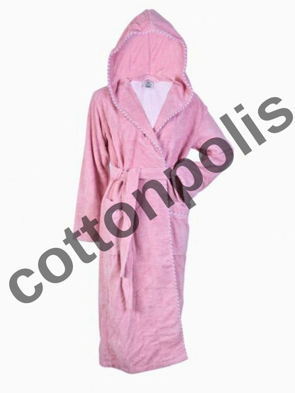 Wholesale Cheap Velvet Terry Cloth Robes with Hooded 100% Turkish Cotton Bathrobes by Cottonpolis