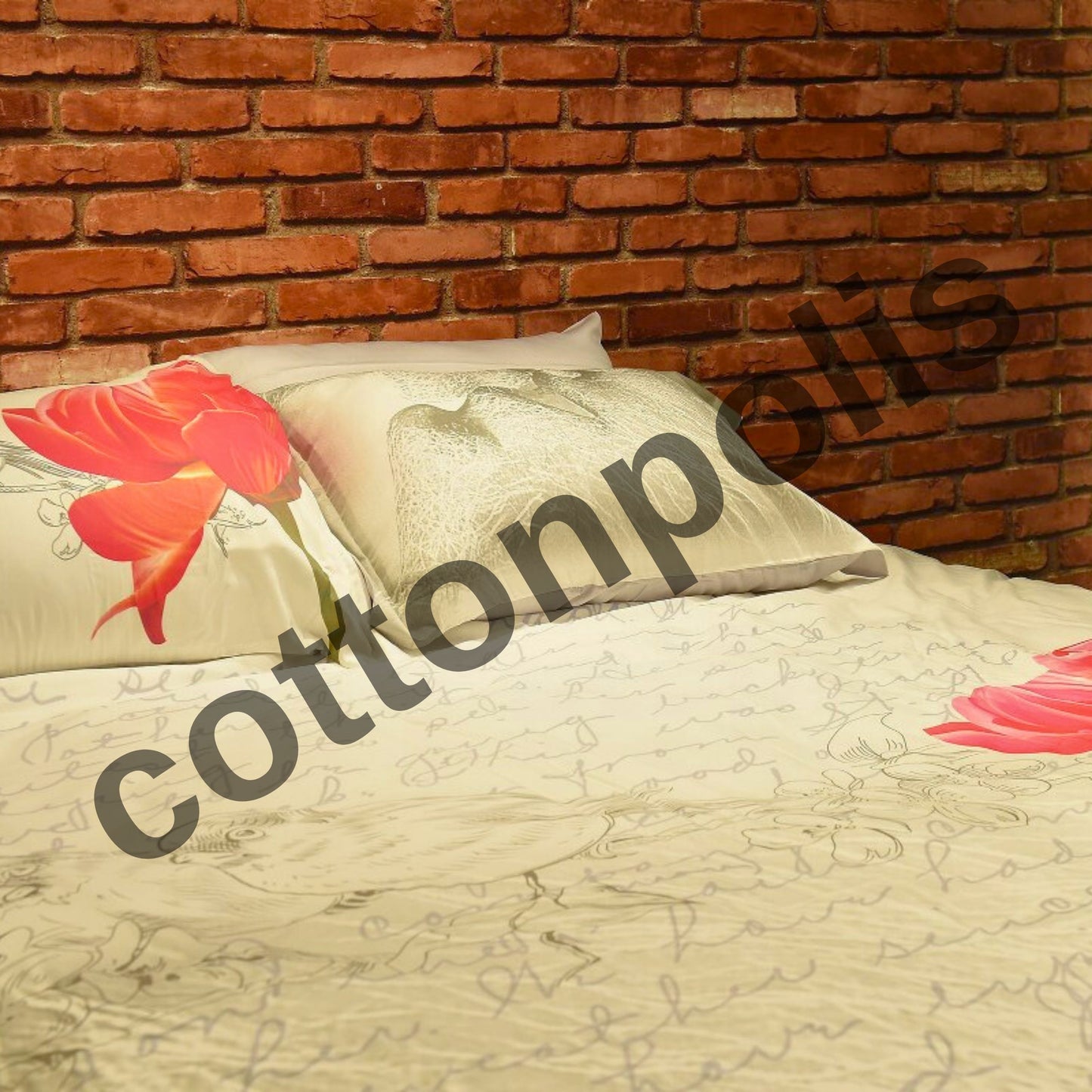 Wholesale Flowering Patterned Duvet Cover and Sets Premium Series, 100% Turkish Cotton Bedding Sets by Cottonpolis