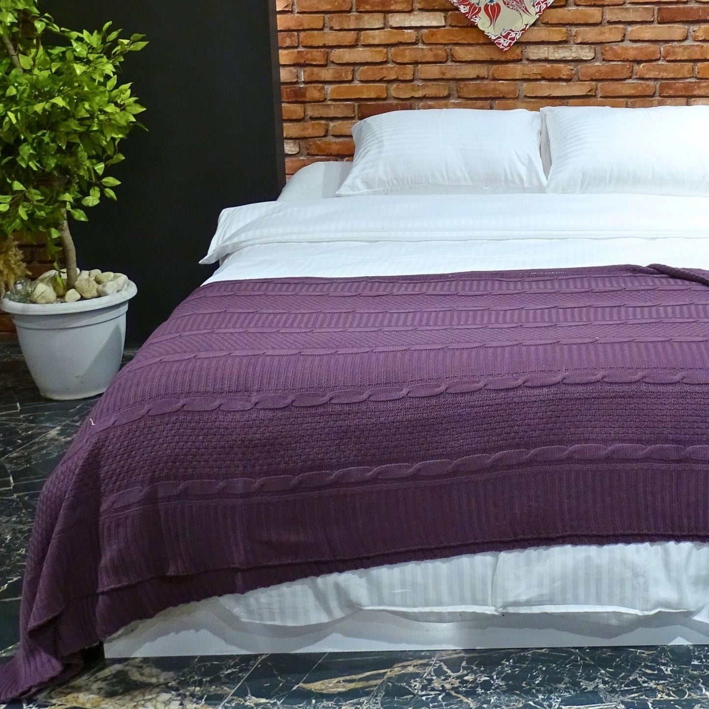 Wholesale Knitting Bedspread 100% Turkish Cotton Turkish Blankets by Cottonpolis